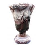 Vintage Amethyst Purple Slag Glass Vase 9'