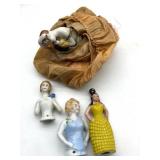 Antique/Vintage Porcelain Half Dolls 3.5ï¿½ and