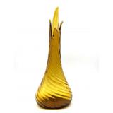 Handblown Amber Glass Swirl Swung Vase 15.5ï¿½