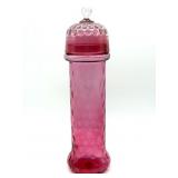 Antique Cranberry Blown Glass Ruby Dot Optic