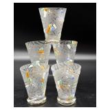 Vintage Glass Geometric Pattern Glass Barware