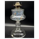 Antique Floral Painted Oil Lamp 12.5ï¿½- no