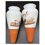 Vintage Painted Orange with Roman Scenes Milk