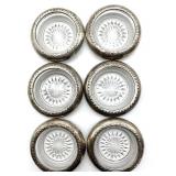 ï¿½Sterlingï¿½ Marked Rim Glass Coasters 4ï¿½