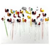 Handblown Art Glass Animal Hors Dï¿½oeuvres Sticks