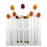 Handblown Art Glass Fruit Swizzle Sticks 6ï¿½ and