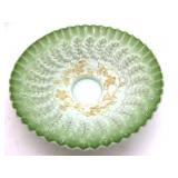 Antique Handblown Green Case Glass Brideï¿½s Bowl