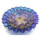 Vintage Northwood Grape & Cable Blue Carnival