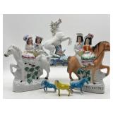 Vintage Porcelain and Bisque Horse Figures 8.5ï¿½