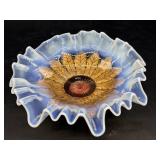 Antique Northwood Opalescent Goofus Glass Bowl