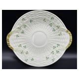 Vintage Belleek Basketweave Shamrock Porcelain