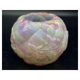 Antique Pink and Green Splatter Glass Vase 4ï¿½-