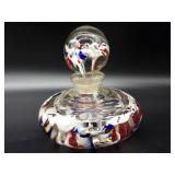 Murano Art Glass Red White & Blue Bottle with