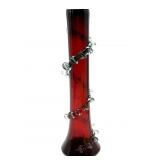 Antique Handblown Cased Clear Over Red Glass Vase