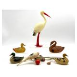 Vintage Celluloid Birds 9ï¿½ Tall and Smaller :