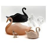 Antique LE Smith Glass Swans 9ï¿½ x 5.5ï¿½, Lenox