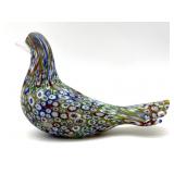 Millefiori Murano Art Glass Bird Figure 6" x 4.5"