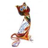 Art Glass Cat Figure 4.5"