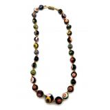 Millefiori Art Glass Beaded Necklace 16"