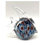 Millefiori Murano Art Glass Fish Figure 4" x 4.5"