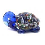 Millefiori Art Glass Turtle Figure 3" x 1.5"