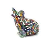 Millefiori Murano Art Glass Frog Figure 2.75" x