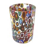 Millefiori Murano Art Glass Cup 3.75" Tall-