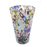 Millefiori Murano Art Glass Cup 4.25" Tall