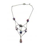 Millefiori Art Glass Beaded Necklace 12"