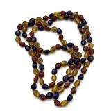 Millefiori Art Glass Beaded Necklace 60"