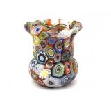 Millefiori Murano Art Glass Toothpick Holder 2.5"