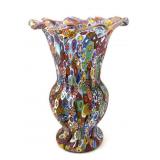Millefiori Murano Art Glass Vase 7" Tall