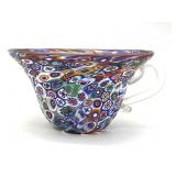 Millefiori Murano Art Glass Cup 2.5" Tall