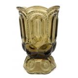 Brown Glass Moon and Stars Pattern Spooner 6"