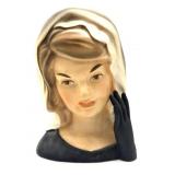 Vintage 1964 Lady Head Porcelain Vase 5.75" Tall