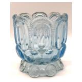 Blue Glass Moon and Stars Pattern Spooner 5" Tall