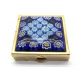Millefiori Murano Art Glass Pill Case 1.25"