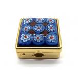 Millefiori Murano Art Glass Pill Case 1.25"