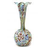 Millefiori Murano Art Glass Vase 7.25" Tall