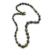 Millefiori Art Glass Beaded Necklace 26"