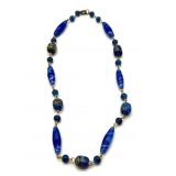 Millefiori Art Glass Beaded Necklace 16"