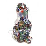 Millefiori Murano Art Glass Dog Figure 4"