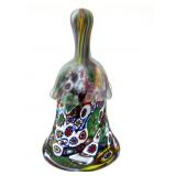 Millefiori Murano Art Glass Bell 4.5"