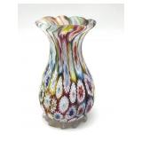 Millefiori Murano Art Glass Small Vase 3.5"