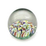 Millefiori Murano Art Glass Paperweight 2.75"
