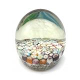 Millefiori Murano Art Glass Paperweight 3" Tall