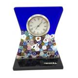 Millefiori Murano Art Glass Clock 3.25" x 2" x 4"