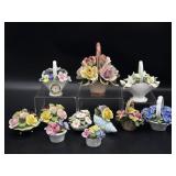 Capodimonte and Porcelain Flower Decor 6.25" Tall