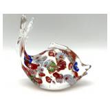 Millefiori Murano Art Glass Fish Figure 4" x 4"