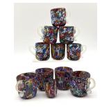 Millefiori Murano Art Glass Miniature Cups 1.5"